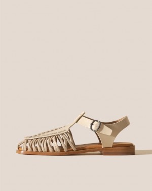 Hereu Alaro Square-toe T-bar Women's Sandals Beige | NZ-81VNJKZHD