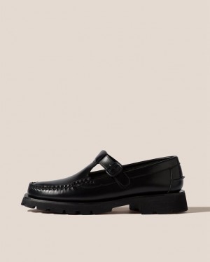 Hereu Alber Sport Tread Sole T-bar Men's Loafers Black | NZ-18TGEMPRK