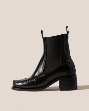 Hereu Alda Heeled Mid-calf Women's Chelsea Boots Black | NZ-85EKUSGQF