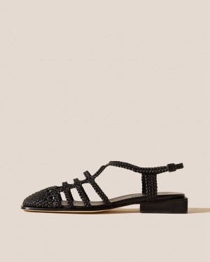 Hereu Barana Woven Slingback Women's Mules Black | NZ-64OTAJNHI