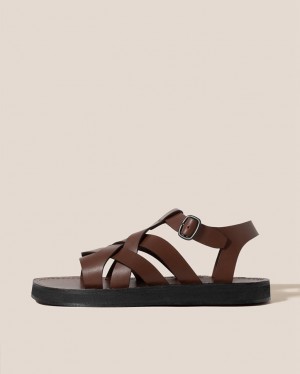 Hereu Beltra Fisherman Women's Sandals Dark Brown | NZ-69VBRMLQS