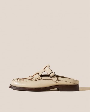 Hereu Bonell Woven T-bar Mule Women's Loafers Beige | NZ-98BNKEOVR