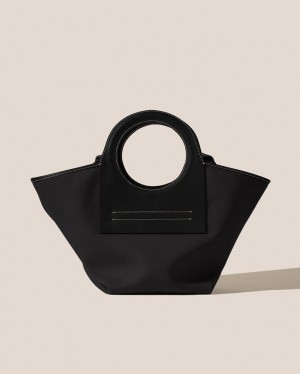 Hereu Cala S Leather-trimmed Canvas Women's Tote Bag Black | NZ-89UJZOTGK