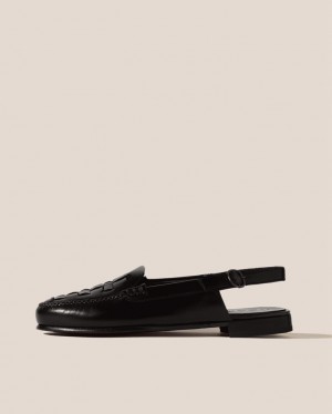 Hereu Caleta Interwoven Slingback Women's Loafers Black | NZ-26VTQHKCY