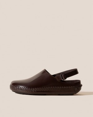 Hereu Cargol Whipstitched Slingback Men's Clogs Dark Brown | NZ-83TCONBZE