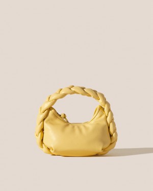 Hereu Espiga Mini Plaited Padded-detail Women's Crossbody Bag Yellow | NZ-60BARNVMP