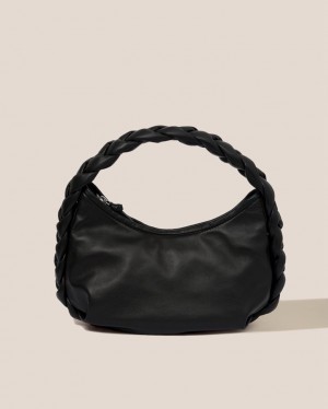 Hereu Espiga Plaited Padded-detail Women's Shoulder Bag Black | NZ-84YVCJGEK