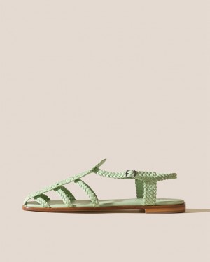 Hereu Galdana Woven Strappy Women's Sandals Mint | NZ-18OPECNAQ