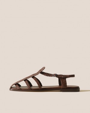 Hereu Galdana Woven Strappy Women's Sandals Chocolate | NZ-29CQESJRL