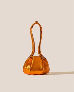 Hereu Globul Mini Metallic Balloon-shaped Women's Crossbody Bag Metal Orange | NZ-73PHNDURO