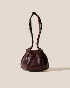 Hereu Globul Mini Supple Shiny Balloon-shaped Women's Crossbody Bag Chocolate | NZ-53KMNSYUB