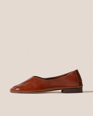 Hereu Juliol Crinkled Glossy High Cut Deconstructed Women's Loafers Chocolate | NZ-04LWVCAYN