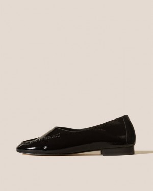 Hereu Juliol Crinkled Glossy High Cut Deconstructed Women's Loafers Black | NZ-59DMNXIZS