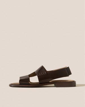 Hereu Llaut Square Slingback Men's Sandals Dark Brown | NZ-73OBARCQE