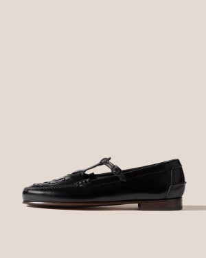 Hereu Maqueda Interwoven T-bar Women's Loafers Black | NZ-17OYTSHRP