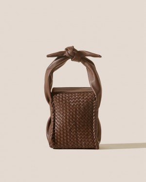 Hereu Molta Handwoven Mini Box Women's Shoulder Bag Chocolate | NZ-67QWMIGNA