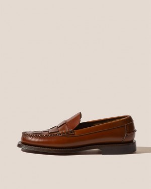 Hereu Nombela Interwoven Detail Slip-on Men's Loafers Brown | NZ-62GSEFARH