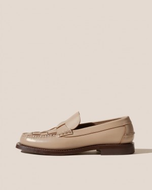 Hereu Nombela Interwoven Detail Slip-on Men's Loafers Beige | NZ-56QLZHUXV