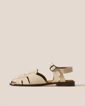 Hereu Pedra Squared Closed-toe Fisherman Women's Sandals Beige | NZ-48DKEVUPO