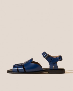 Hereu Roca Square-toe Fisherman Men's Sandals Blue | NZ-16KVZGECP