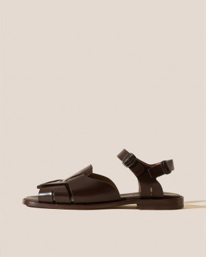 Hereu Roca Square-toe Fisherman Women's Sandals Dark Brown | NZ-65KVJSIMC