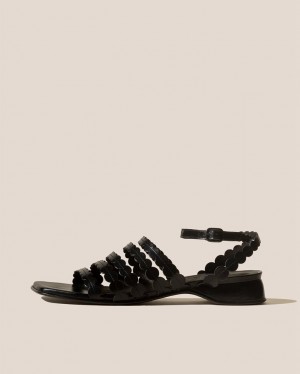 Hereu Savina Circle Detail Strappy Women's Sandals Black | NZ-53IOVZFCG