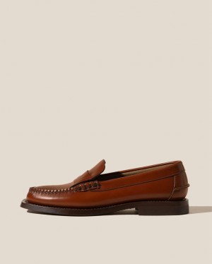 Hereu Sineu Interlaced-detail Slip-on Women's Loafers Dark Brown | NZ-59TKDSCUN