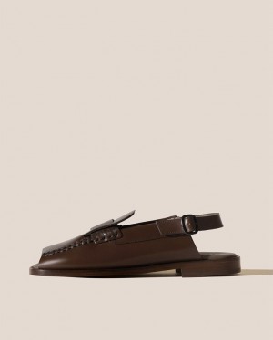 Hereu Sineu Open-toe Slingback Women's Sandals Dark Brown | NZ-91LIPRHUT