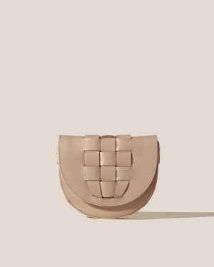 Hereu Sinia Satchel Interwoven Front Detail Women's Crossbody Bag Beige | NZ-83YQMKECH