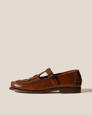 Hereu Soller Brushed T-bar Men's Loafers Brown | NZ-31FGPRBCL