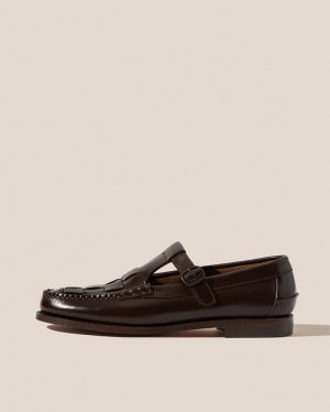 Hereu Soller T-bar Men's Loafers Dark Brown | NZ-13EWTCNVQ