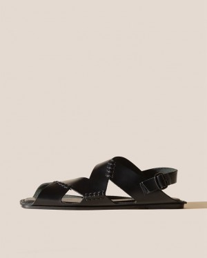 Hereu Suset Flat Asymmetrical Women's Sandals Black | NZ-68UMPCTXY