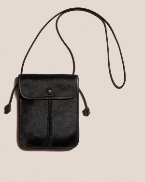 Hereu Terra Calf Hair Square-flat Men's Crossbody Bag Black | NZ-84KHZMABG