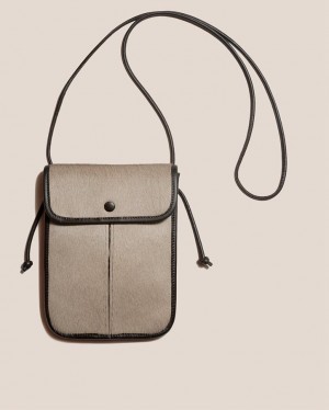 Hereu Terra Calf Hair Square-flat Men's Crossbody Bag Khaki / Black | NZ-79SIBGRLK