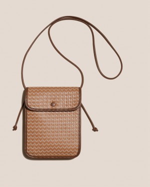 Hereu Terra Woven Square-flat Women's Crossbody Bag Brown / Beige | NZ-17BSNULDI