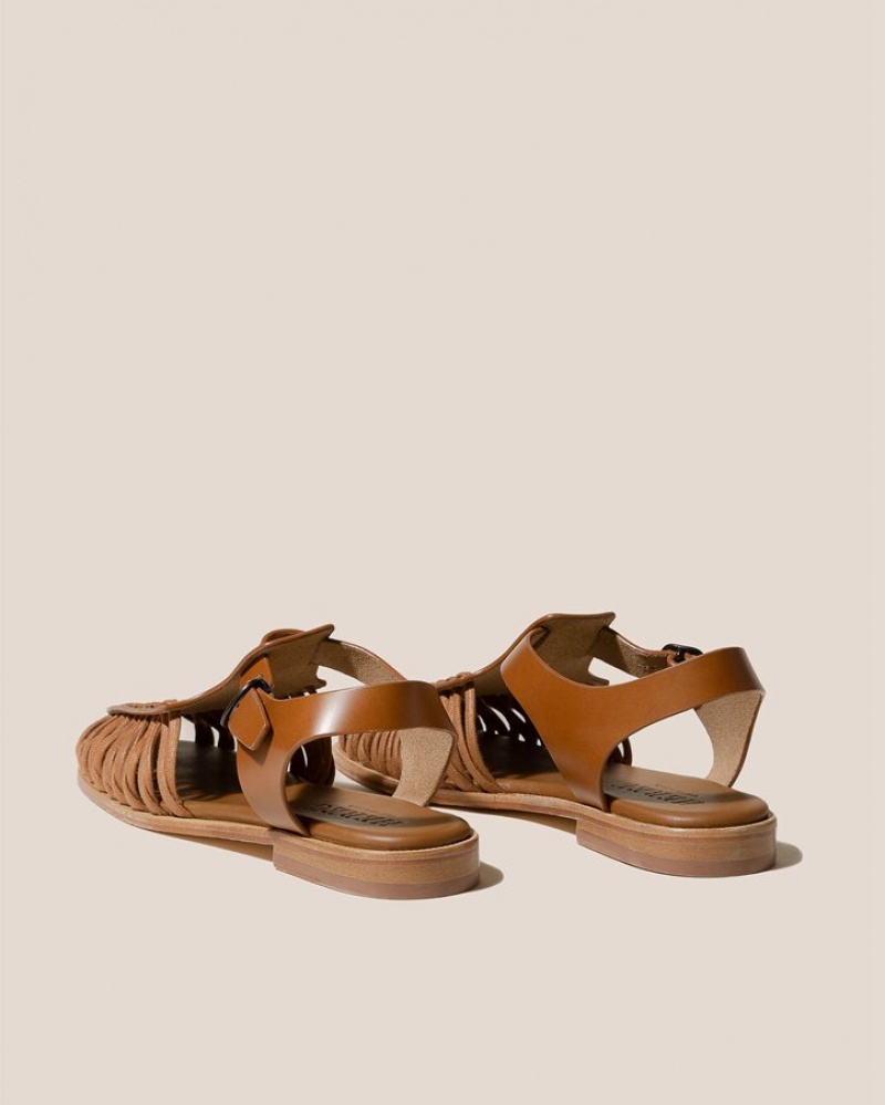 Hereu Alaro Square-toe T-bar Men's Sandals Brown | NZ-90UDINCHK