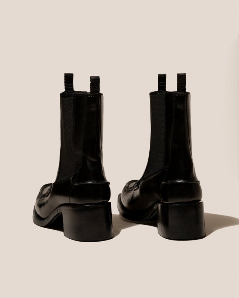 Hereu Alda Heeled Mid-calf Women's Chelsea Boots Black | NZ-85EKUSGQF