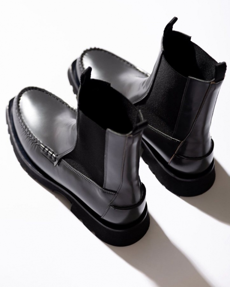 Hereu Alda Sport Tread Sole Mid-calf Women's Chelsea Boots Black | NZ-54KGCPOSY