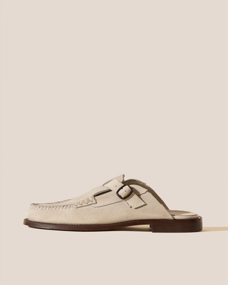 Hereu Barraca Buckle-strap Men\'s Mules Cream | NZ-21ELVHXZF