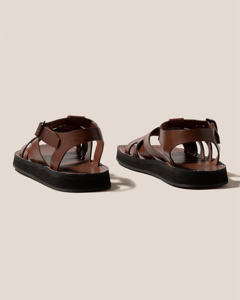 Hereu Beltra Fisherman Women's Sandals Dark Brown | NZ-69VBRMLQS