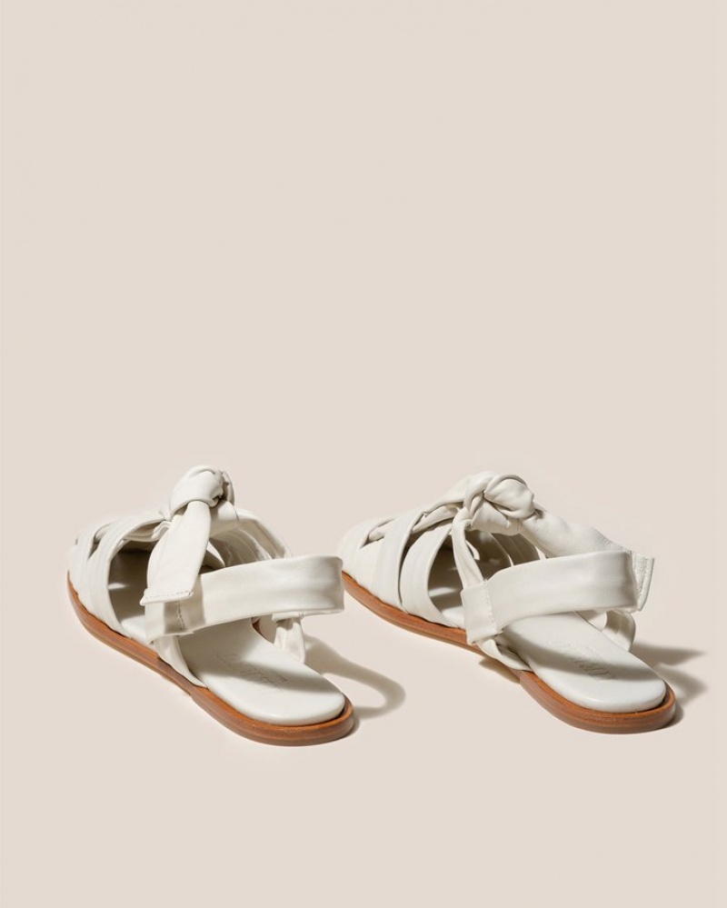 Hereu Bena Interwoven Knotted T-bar Women's Sandals White | NZ-37DKPEGFO