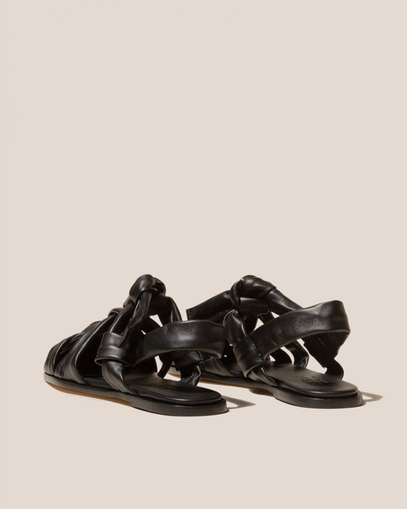 Hereu Bena Interwoven Knotted T-bar Women's Sandals Black | NZ-81UHGRXLZ