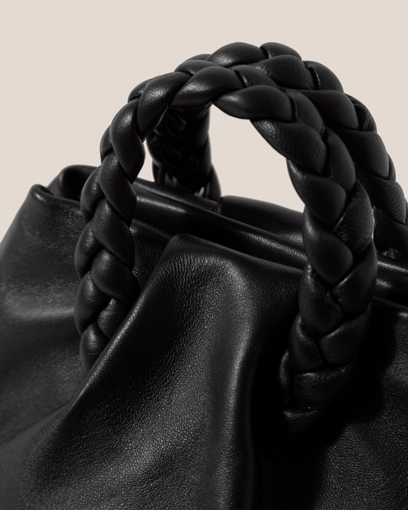 Hereu Bombon Small Plaited-handle Leather Women's Crossbody Bag Black | NZ-87QFDCSVR