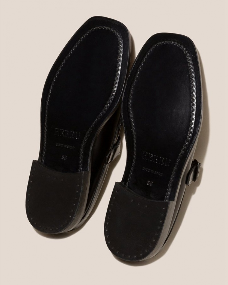 Hereu Bonell Woven T-bar Men's Mules Black | NZ-48PYWNAQD