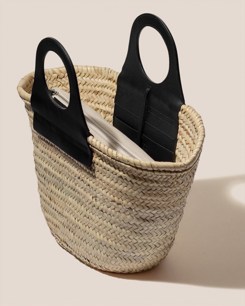 Hereu Cabas Straw Women's Tote Bag Black | NZ-30JPMRVXN