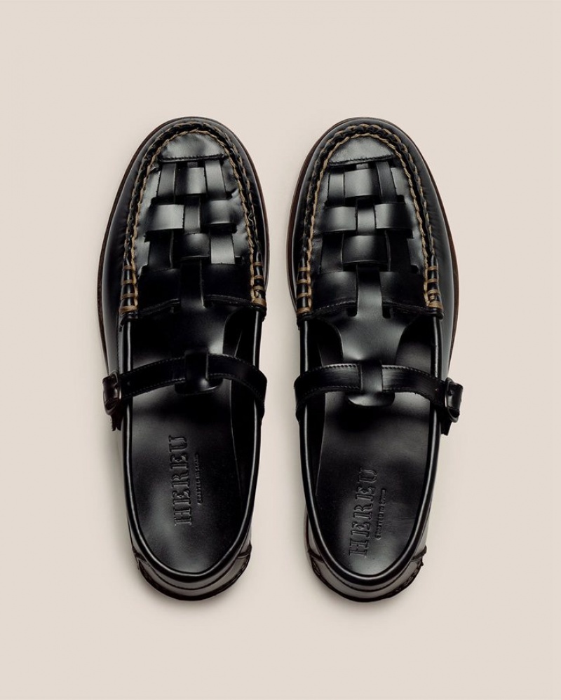 Hereu Ferriol T-bar Men's Loafers Black | NZ-59ZADUQIM