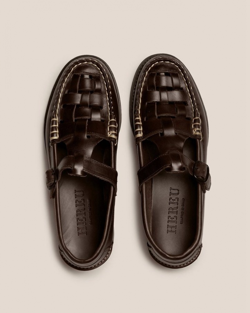 Hereu Ferriol T-bar Men's Loafers Dark Brown | NZ-02BRYSDCK