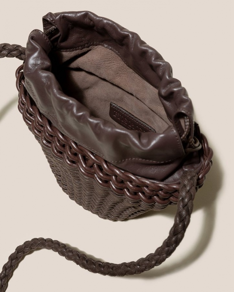 Hereu Fiol Hand-braided Mini Women's Crossbody Bag Dark Brown | NZ-80LMVKUXQ