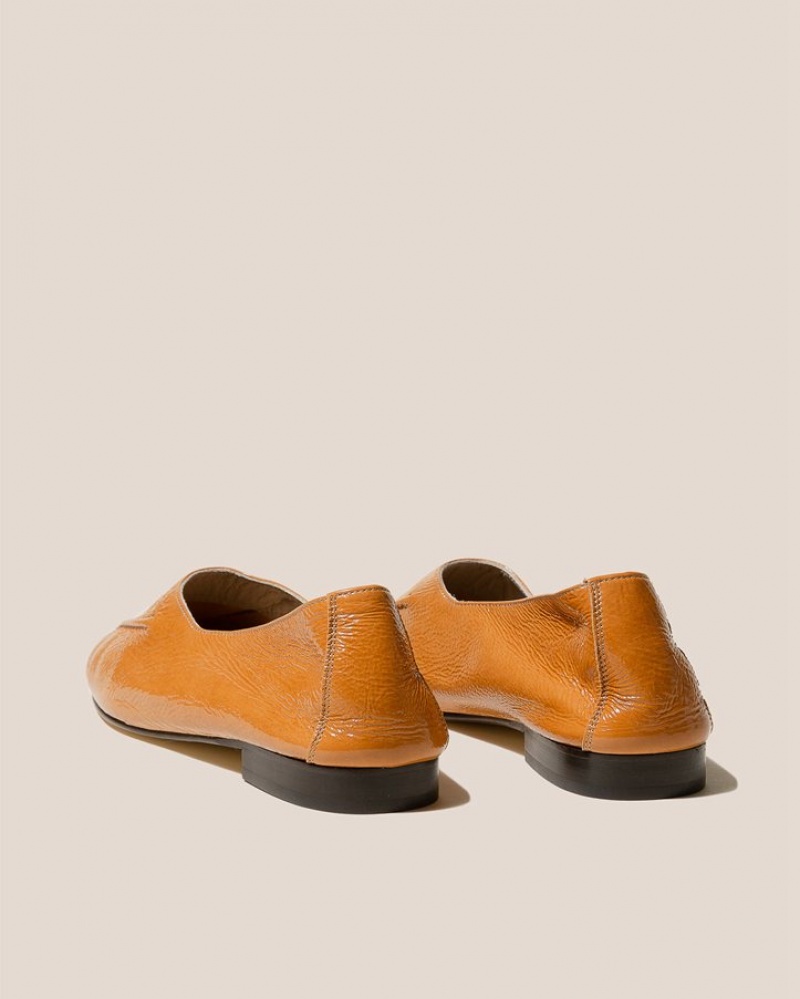 Hereu Juliol Crinkled Glossy High Cut Deconstructed Women's Loafers Orange | NZ-95TULIWCV