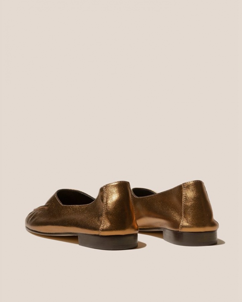 Hereu Juliol Metallic High Cut Deconstructed Women's Loafers Gold | NZ-78HZIVQYW